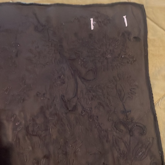 Black embroidered and beaded shawl./ wrap O/S - Picture 5 of 7